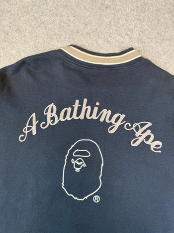 BAPE ASNKA Varsity Jacket Navy Blue (USED)