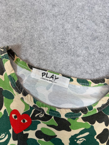 BAPE x Comme De Garcons Play Camo Tee (USED)