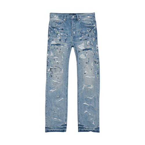 Purple Brand P011 Straight Leg Distressed Paint Splatter Denim Jeans | Vintage Clothing Store Canada