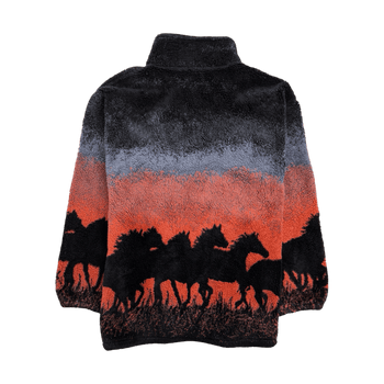 Vintage 90s Nature Horses Fleece Zip-Up