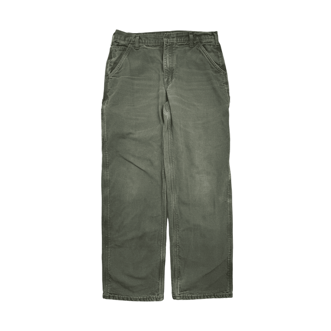 (34) Vintage Carhartt Carpet Lined Carpenter Pants Olive