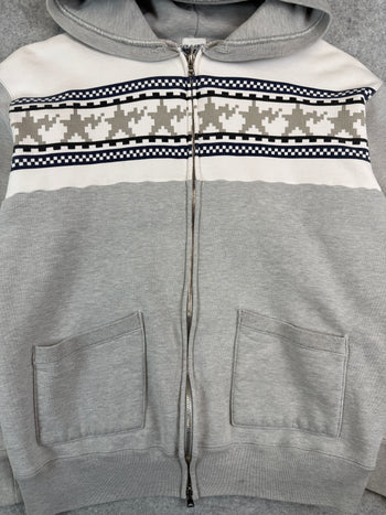 2000s BAPE Pattern Full Zip Hoodie Grey (USED)