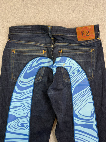 Vintage Evisu Lot 2000 No. 2 Daicock Blue Denim Pants