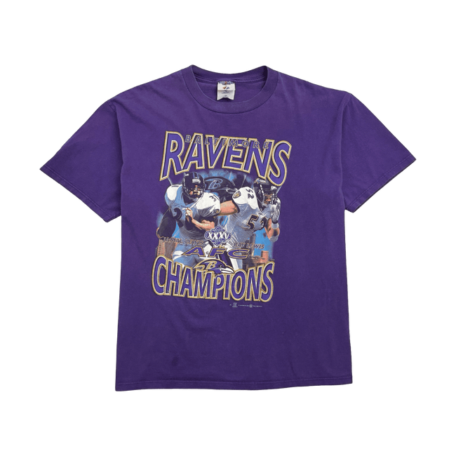 Vintage '01 Baltimore Ravens AFC Champions Tee Purple
