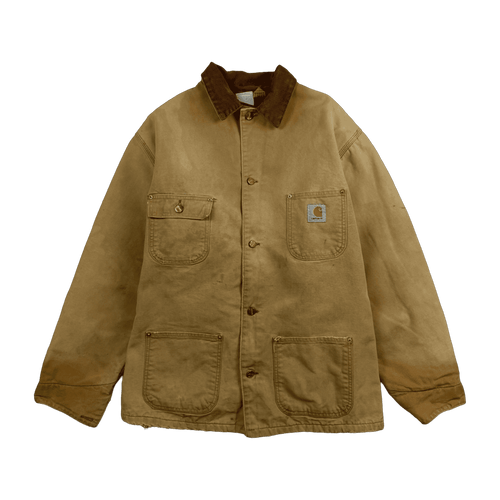 1990's Carhartt Chore Work Jacket Beige | Vintage Clothing Store Canada