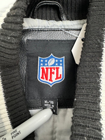 (XXL) Oakland Raiders Leather Football Jacket Black