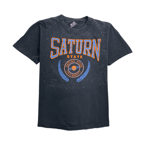 Vintage '91 Saturn State University Tee Black | Vintage Clothing Store Canada