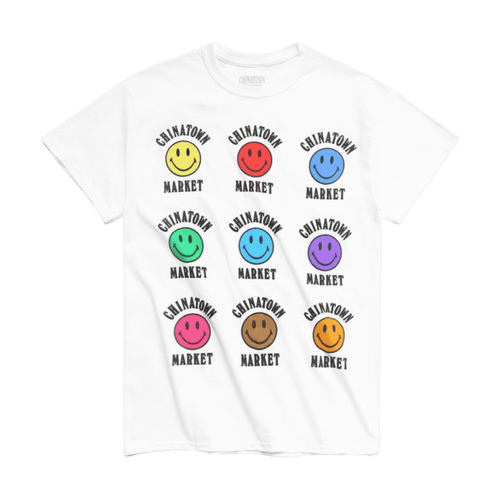 Chinatown Market Smiley Color Tee White | Vintage Clothing Store Canada