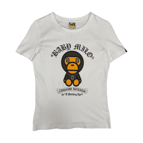 Women’s Chrome Hearts x BAPE Baby Milo Tee White | Vintage Clothing Store Canada
