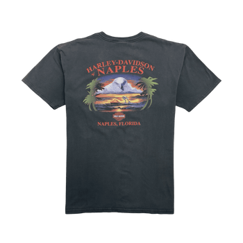 (L) Vintage '00 Harley Davidson Naples Tee Black