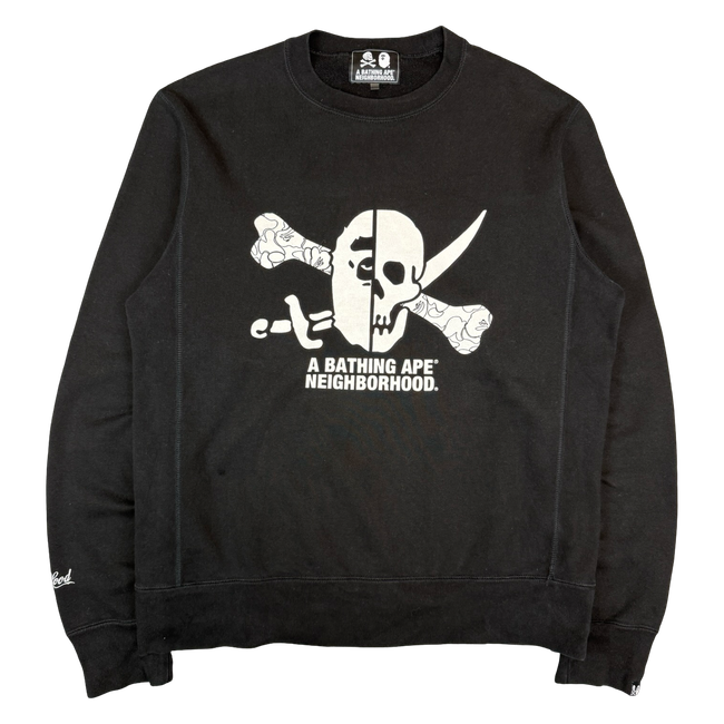BAPE x Neighborhood Ape Skull Crewneck Black (USED)
