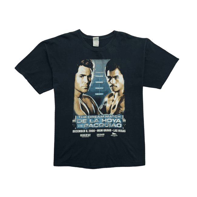 (XL) Vintage '08 Pacquiao vs De La Hoya Promo Tee Black