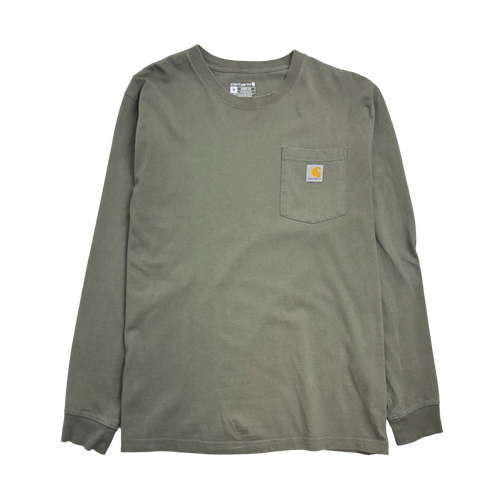 Carhartt Side Pocket Tee L/S Tee Green | Vintage Clothing Store Canada