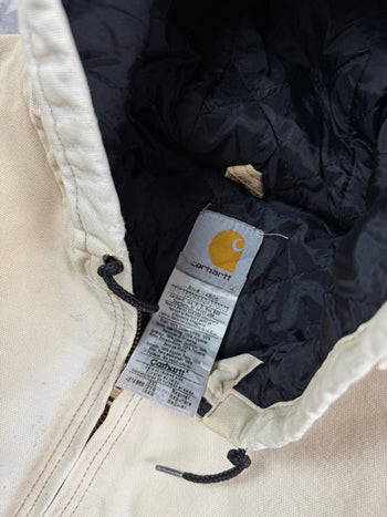Vintage Carhartt Hooded Work Jacket Sun Faded Beige