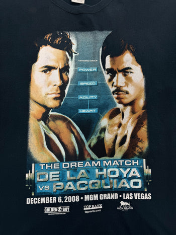 (XL) Vintage '08 Pacquiao vs De La Hoya Promo Tee Black