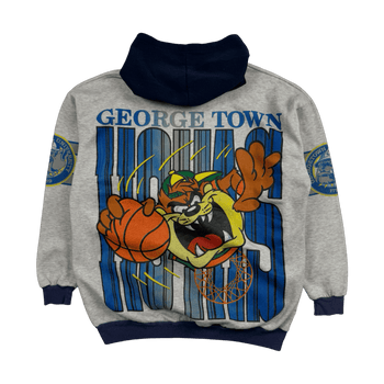 Vintage 90s Georgetown Hoyas Big Print Hoodie Grey/Navy