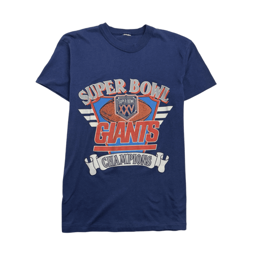Vintage 90s New York Giants Super Bowl XXV Champs Tee Navy | Vintage Clothing Store Canada