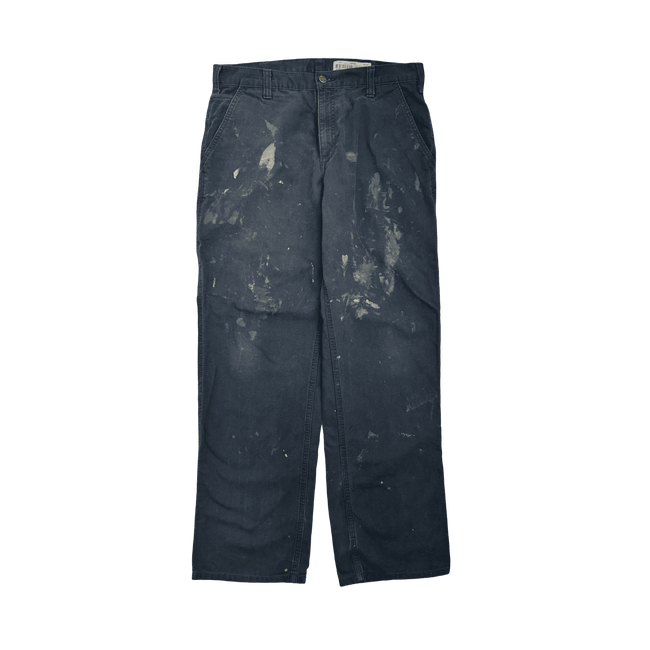 (35) Vintage Carhartt Carpenter Paint Splatter Pants Navy