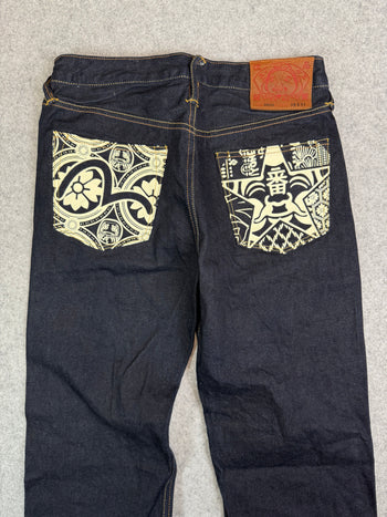 Evisu Lot 2000 Logo Print Seagull Denim Pants