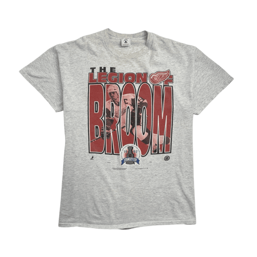 Vintage '97 Detroit Red WIngs Legion Of Broom Tee White | Vintage Clothing Store Canada
