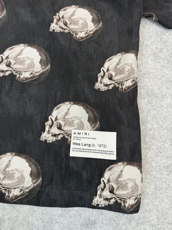Amiri Skull-print Silk Button-up Shirt Black (USED)
