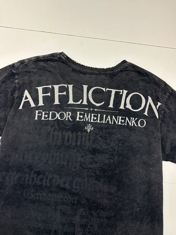 Vintage Y2K Affliction Fedor Emelianenko AOP Tee Black