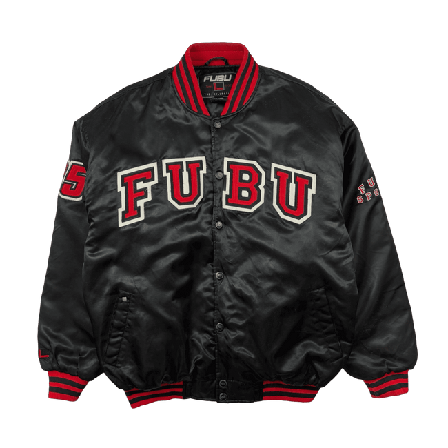 Vintage Fubu Sports Champs 05 Satin Varsity Jacket Black