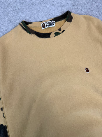 BAPE 1st Camo Rib Stone Wash Crewneck Yellow (USED)