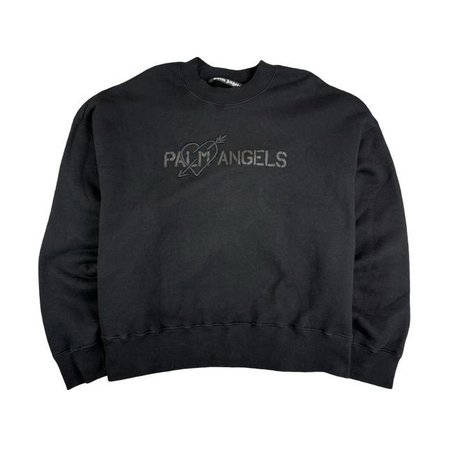 Palm Angels Logo Print Sweatshirt Black (USED)