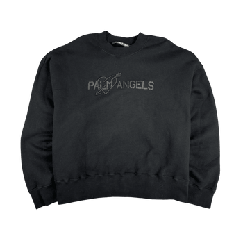 Palm Angels Logo Print Sweatshirt Black (USED)