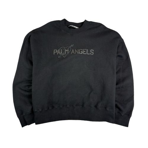 Palm Angels Logo Print Sweatshirt Black (USED) | Vintage Clothing Store Canada