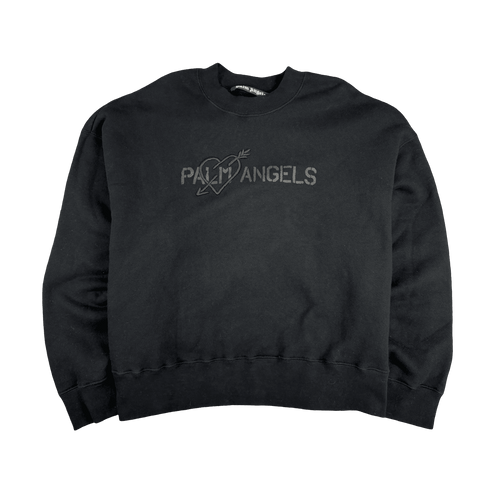Palm Angels Logo Print Sweatshirt Black (USED) | Vintage Clothing Store Canada