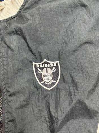 (XL) Vintage Los Angeles Raiders Windbreaker Jacket Black