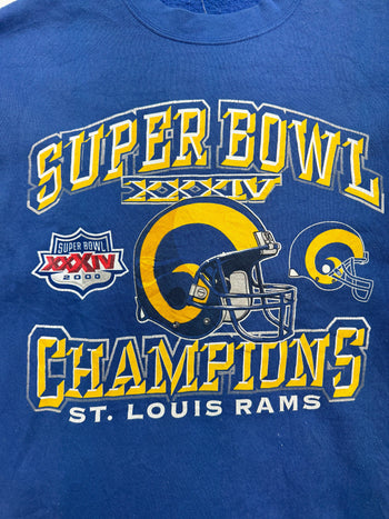 (M) Vintage St. Louis Rams Super Bowl Championship Sweatshirt Blue