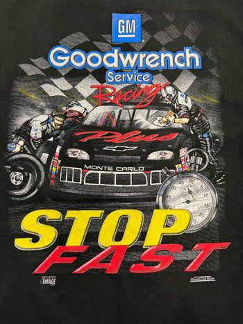 (XL) Vintage '97 Dale Run Hard Stop Fast Nascar Racing Tee Black