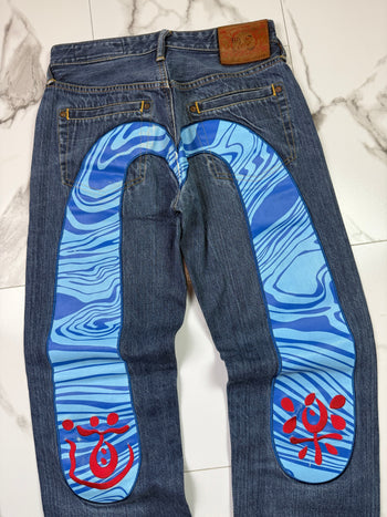 Vintage Evisu Lot 2000 No. 2 Blue Daicock Denim Pants