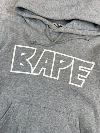 BAPE Multi Logo Hoodie Grey (USED)