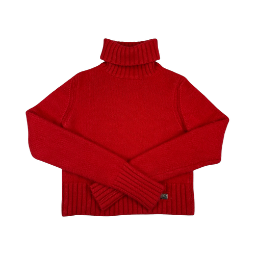 Women’s Burberry Cashmere Mock Neck Knit Red | Vintage Clothing Store Canada