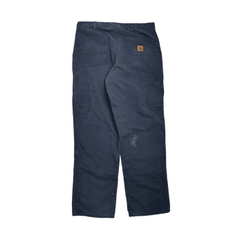 (35) Vintage Carhartt Carpenter Paint Splatter Pants Navy