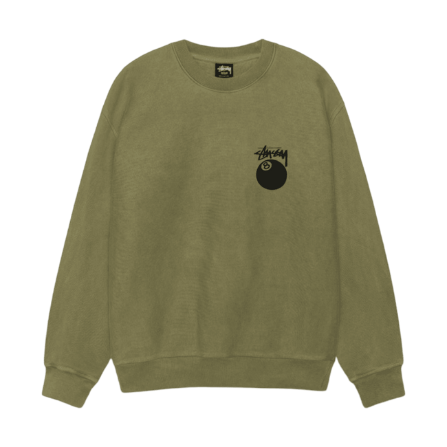 Stussy 8 Ball Pigment Dyed Sweatshirt Olive