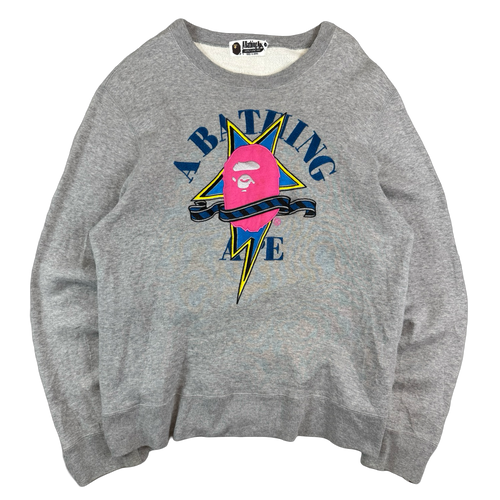 BAPE Apesta Film Star Sweatshirt Grey (USED) | Vintage Clothing Store Canada