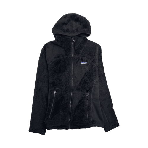 Vintage Womens Patagonia Hooded Zip-Up Fleece Black | Vintage Clothing Store Canada