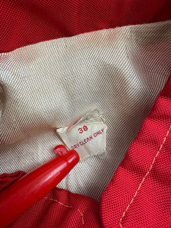 Vintage 60s Satin Bomber Style Jacket Red