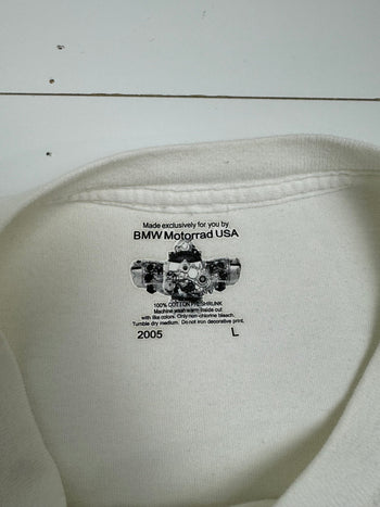 (L) Vintage '05 BMW Motorcycles Logo Tee White