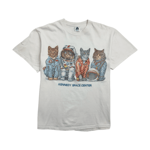Vintage 2000s Kennedy Space Center Cat Tee White | Vintage Clothing Store Canada