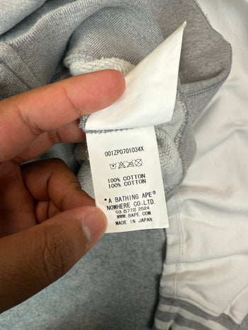 BAPE Varsity Shark Full Zip Hoodie Grey/White (USED)