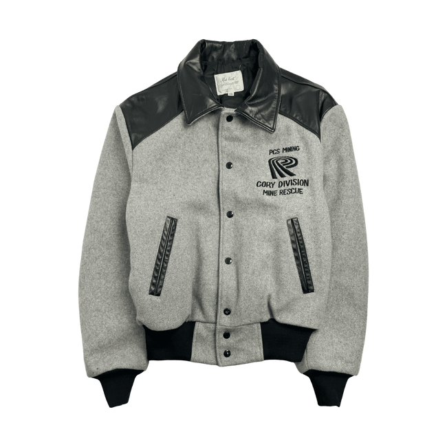 (S) Vintage Mid-West Varsity Jacket Grey