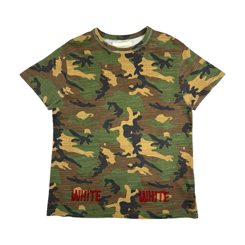 Off-White Red Velvet Tee Camo (USED) | Vintage Clothing Store Canada