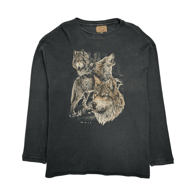 (XXL) Vintage Wolf Nature Heavyweight L/S Tee Black