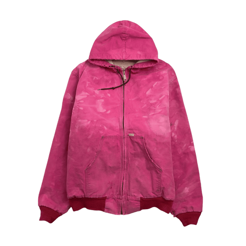 Vintage 90s Carhartt Dyed Hooded Jacket Pink | Vintage Clothing Store Canada